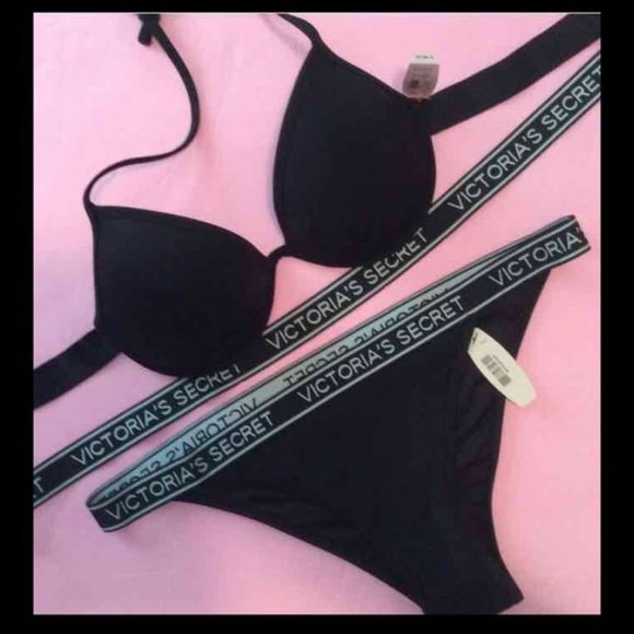 Victoria's Secret Other - VS 36DD BIKINI BANDED M BLACK white gray FABULOUS